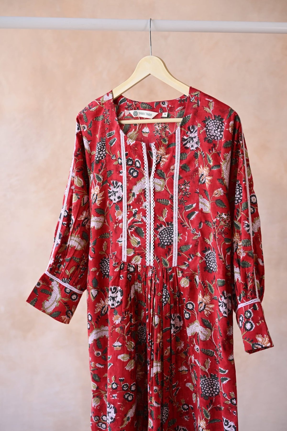 Enchanted Garden Floral Red Kurta - Tara - C - Tara