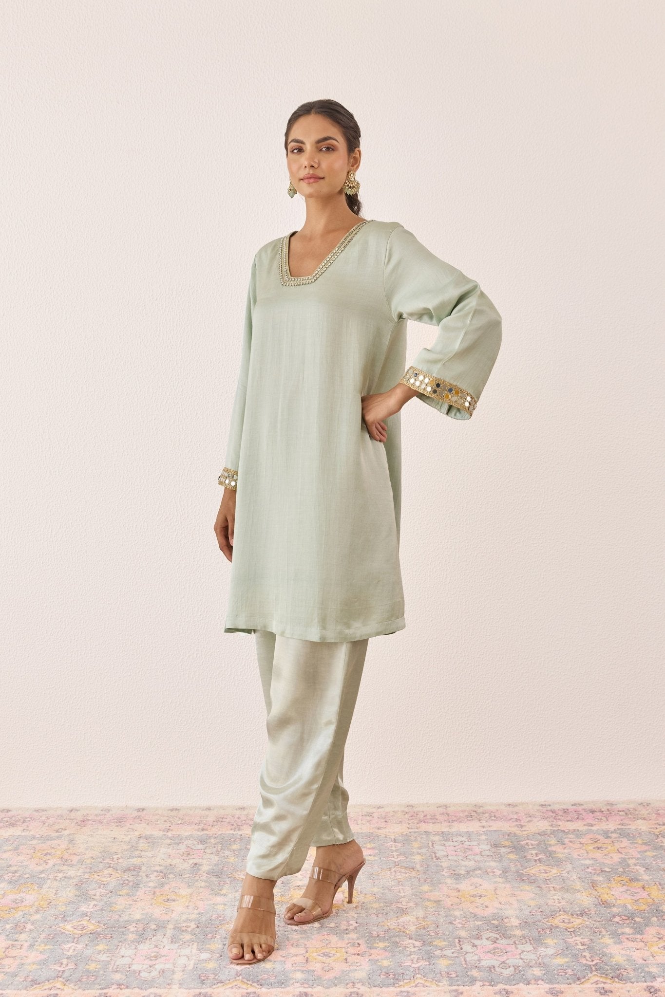 Ethereal Mint Embellished Co - ord set - Tara - C - Tara