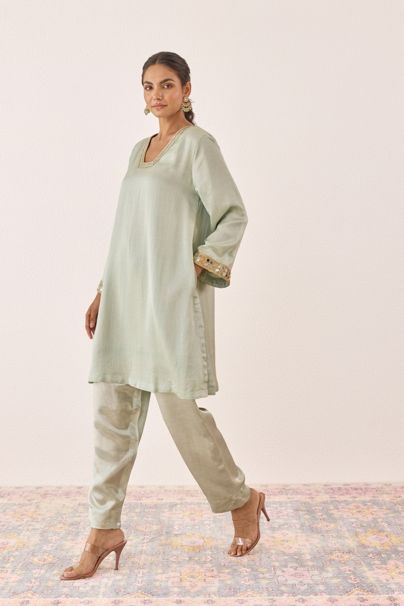 Ethereal Mint Embellished Co - ord set - Tara - C - Tara