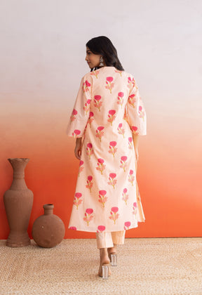 FLORAL PINTUCKS HAND BLOCK PRINTED COORD SET - Tara - C - Tara