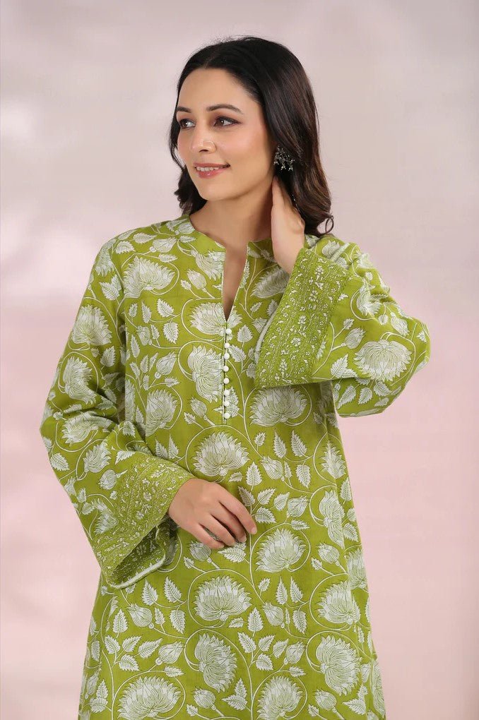 Green Floral Printed Co - Ord Set - Tara - C - Tara