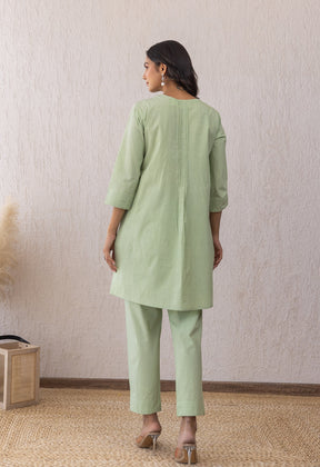 GREEN SOLID PINTUCKS COORD SET - Tara - C - Tara