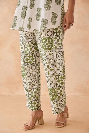 Green & White Paisley Print Co - ord Set - Tara - C - Tara