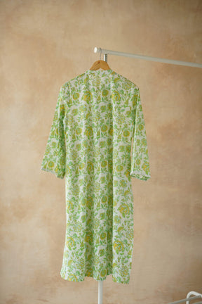 Green & Yellow Floral Print Pintuck Kurta - Tara - C - Tara