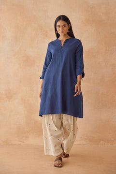 Indigo Blue Co-ord Set with Embroidered Patiala Salwar