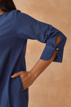 Indigo Blue Co - ord Set with Embroidered Patiala Salwar - Tara - C - Tara