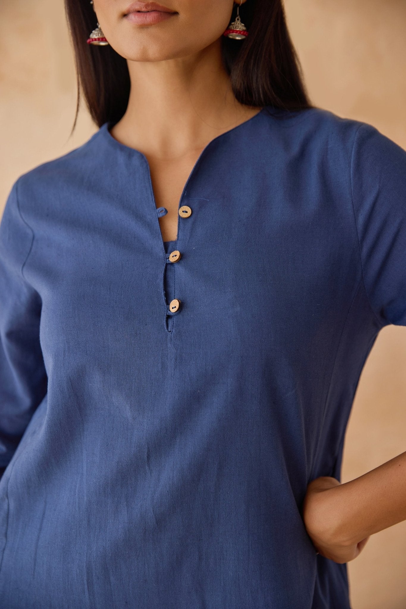 Indigo Blue Co - ord Set with Embroidered Patiala Salwar - Tara - C - Tara