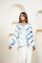 Indigo Tie Dye Top - Tara - C - Tara
