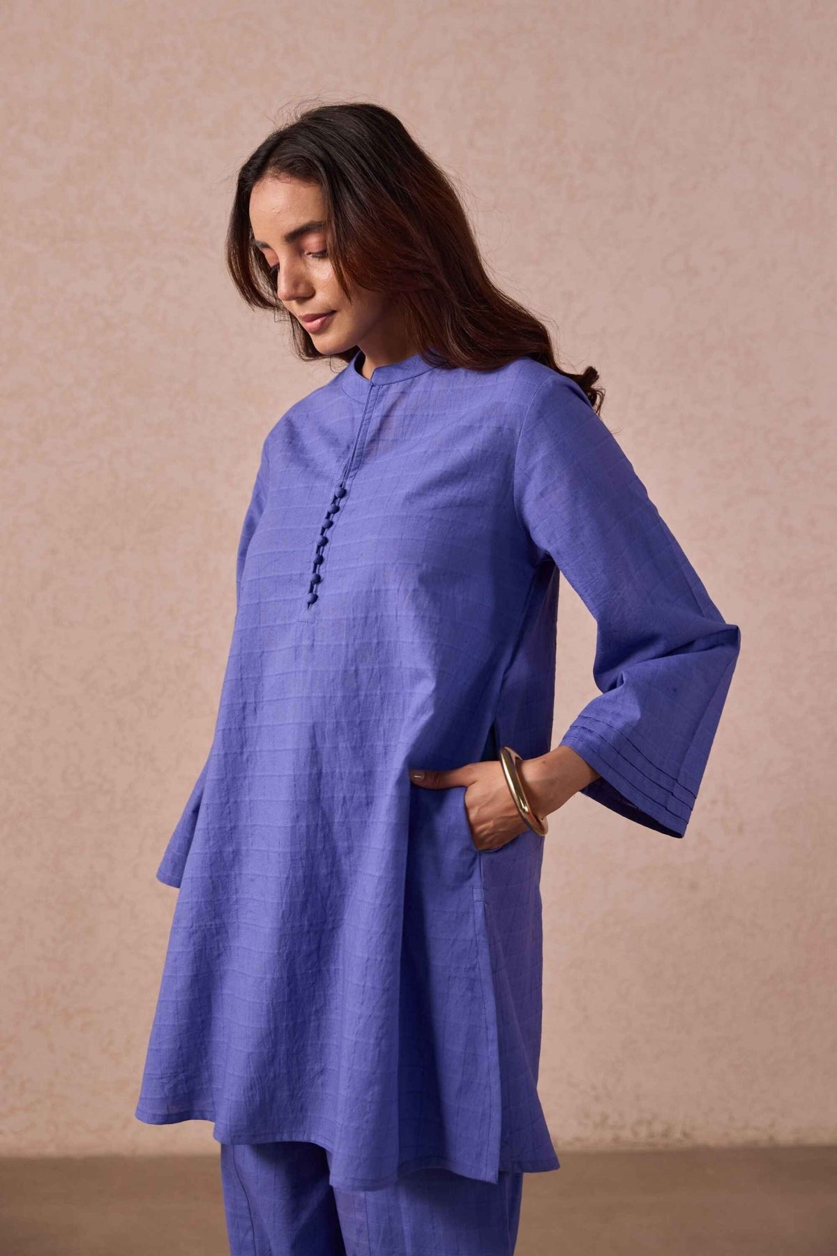 Iris Solid Check Cotton Coord Set - Tara - C - Tara