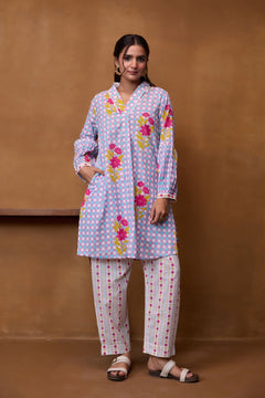 Lilac Gingham Floral Co-ord Set