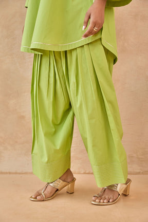 Lime Green Gota Piped Farsi Salwar Co-ord Set - Tara-C-Tara