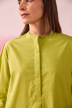 Lime Green Premium Cotton Co-ord Set - Tara-C-Tara