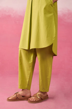 Lime Green Premium Cotton Co-ord Set - Tara-C-Tara
