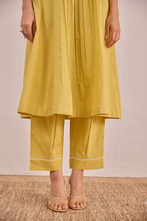 Lime Yellow Floral Embroidered Co - ord Set - Tara - C - Tara