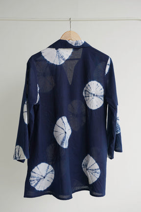 Indigo Shibori Block Print Short Tunic
