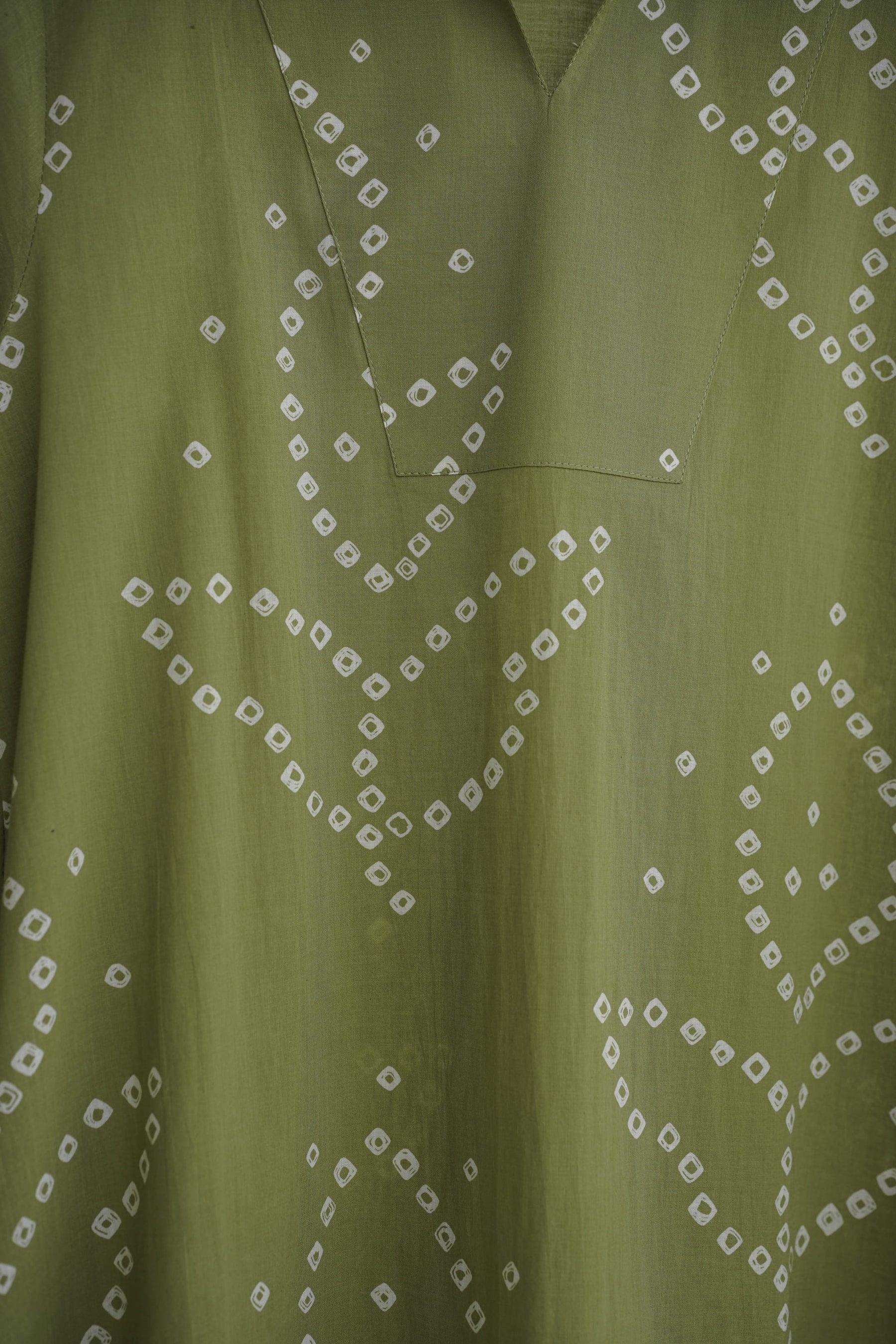 Olive Green Bandhej Printed Cotton Tunic