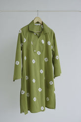 Green Shibori Print Cotton Tunic