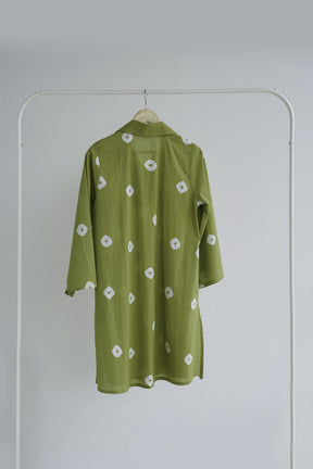 Green Shibori Print Cotton Tunic