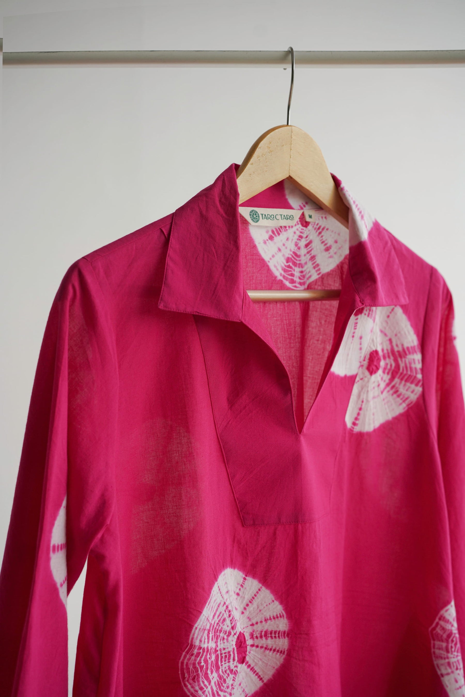 Rani Pink Shibori Hand Block Printed Tunic
