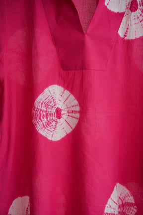 Rani Pink Shibori Hand Block Printed Tunic