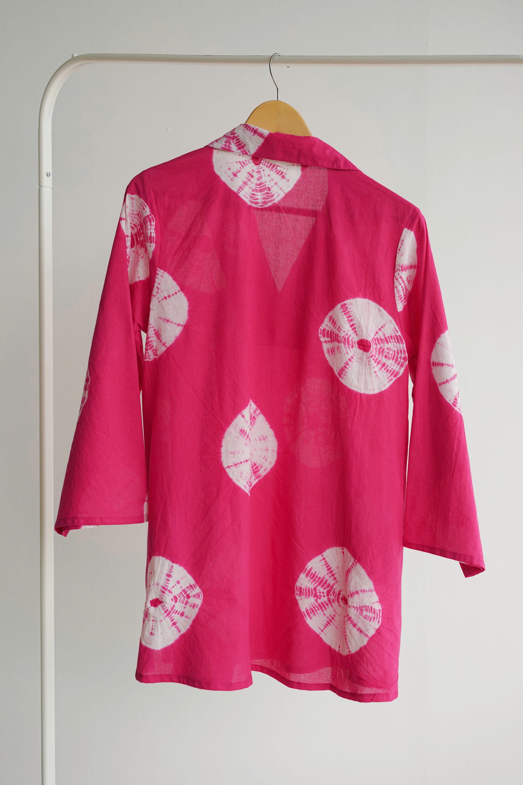 Rani Pink Shibori Hand Block Printed Tunic