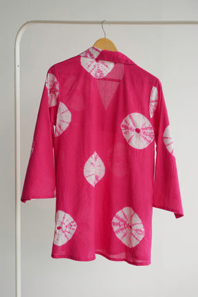 Rani Pink Shibori Hand Block Printed Tunic