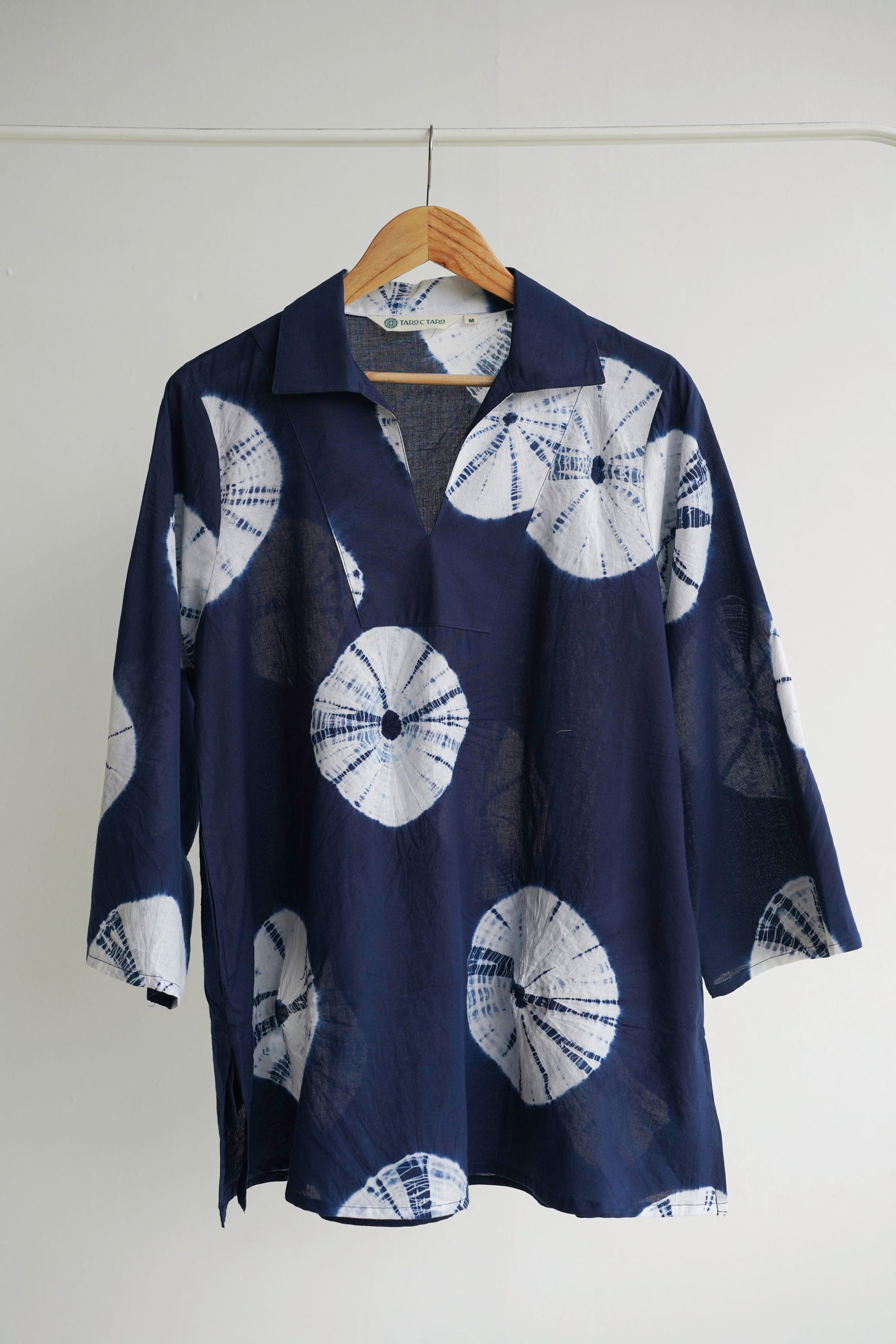 Indigo Shibori Block Print Short Tunic