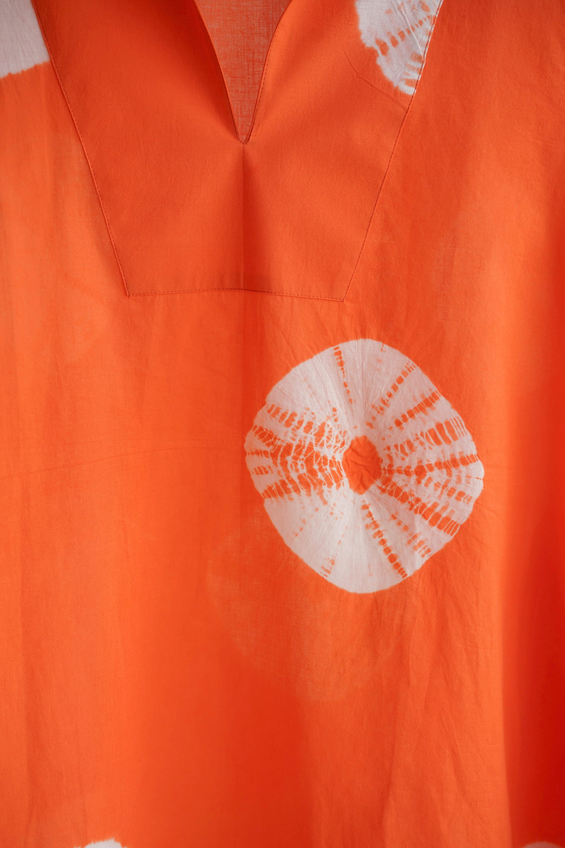 Orange Bandhej Shibori Hand Block Printed Tunic