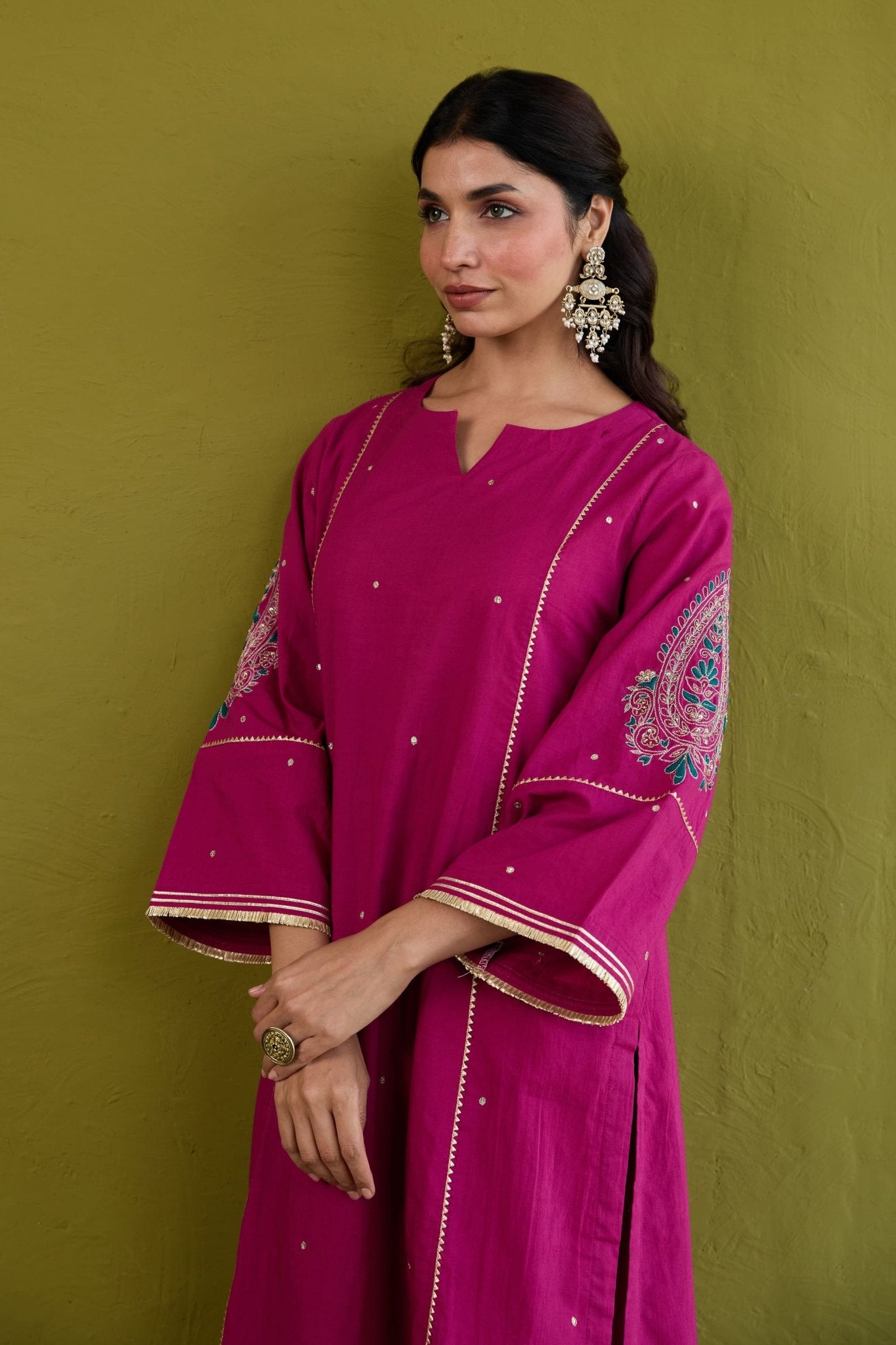 Magenta Sequin-Embellished Co-ord Set - Tara-C-Tara