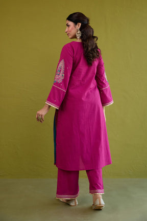 Magenta Sequin-Embellished Co-ord Set - Tara-C-Tara