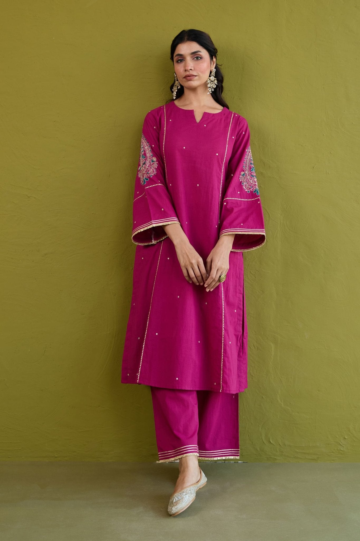 Magenta Sequin-Embellished Co-ord Set - Tara-C-Tara
