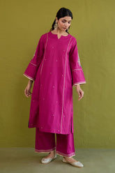 Magenta Sequin-Embellished Co-ord Set - Tara-C-Tara