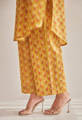 Mustard Hand Block Buti Printed Coord Set - Tara - C - Tara