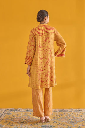 Mustard Hand Block Printed Coord Set - Tara - C - Tara