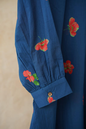Navy Blue Floral Printed Kurti - Tara - C - Tara