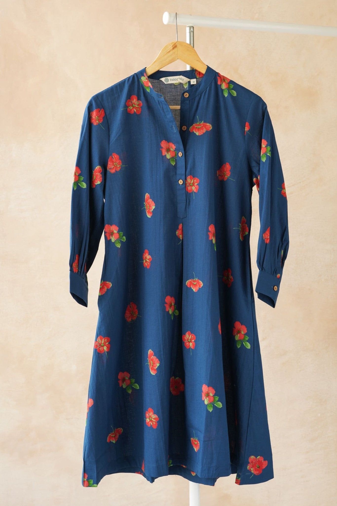Navy Blue Floral Printed Kurti - Tara - C - Tara