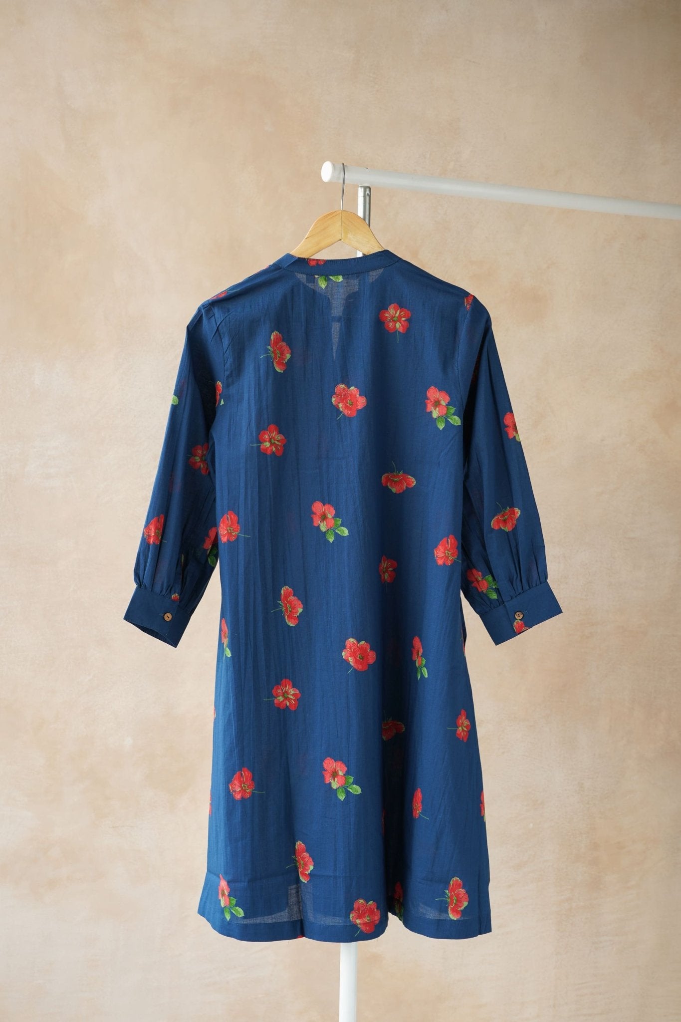 Navy Blue Floral Printed Kurti - Tara - C - Tara