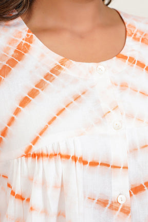 Orange Tie Dye Top - Tara - C - Tara