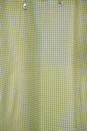 Pastel Green Checks Hand Block Printed Chanderi Silk Kurta with Lining - Tara-C-Tara