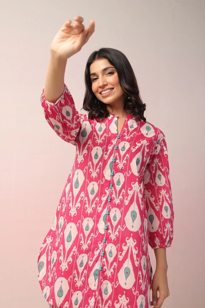 Pink Abstract Printed Co - Ord Set - Tara - C - Tara