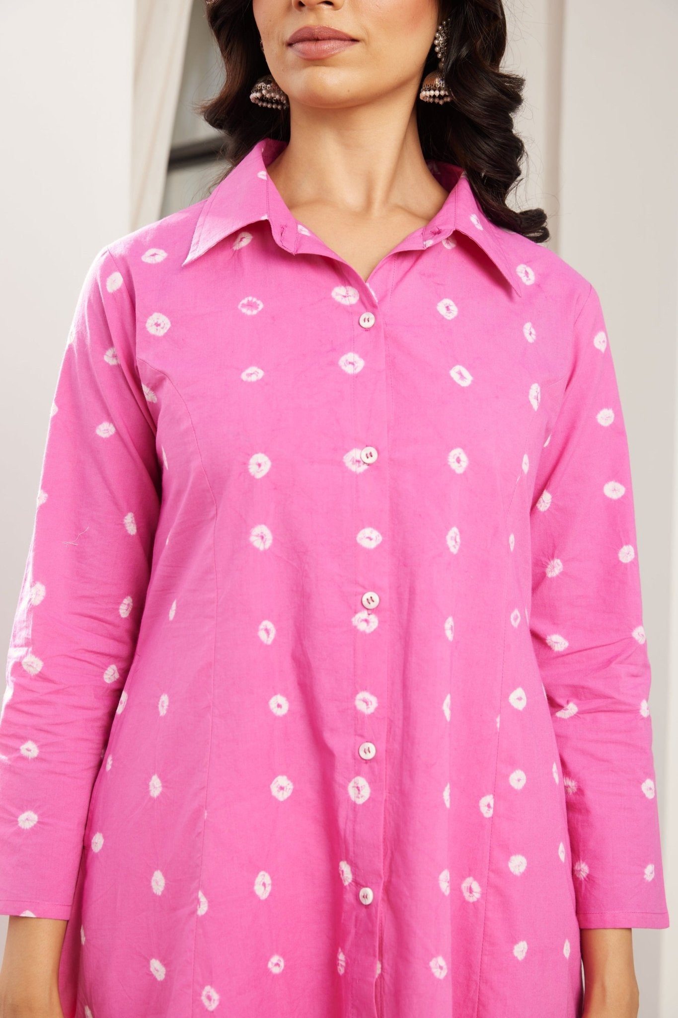 Pink Bandhej Hand Tie Dye Coord Set - Tara - C - Tara