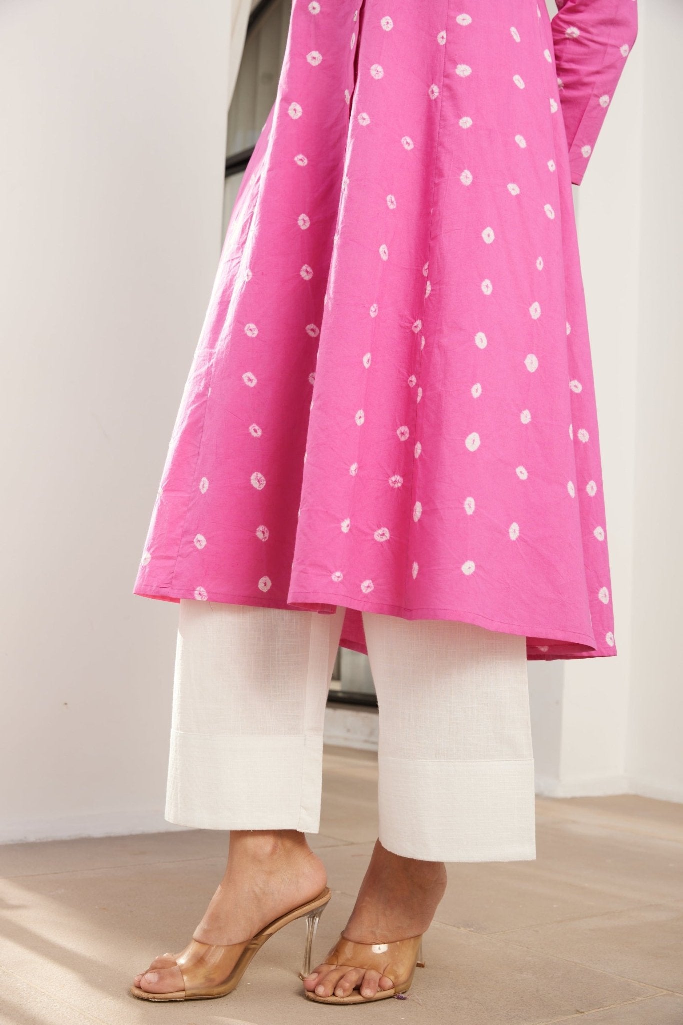 Pink Bandhej Hand Tie Dye Coord Set - Tara - C - Tara
