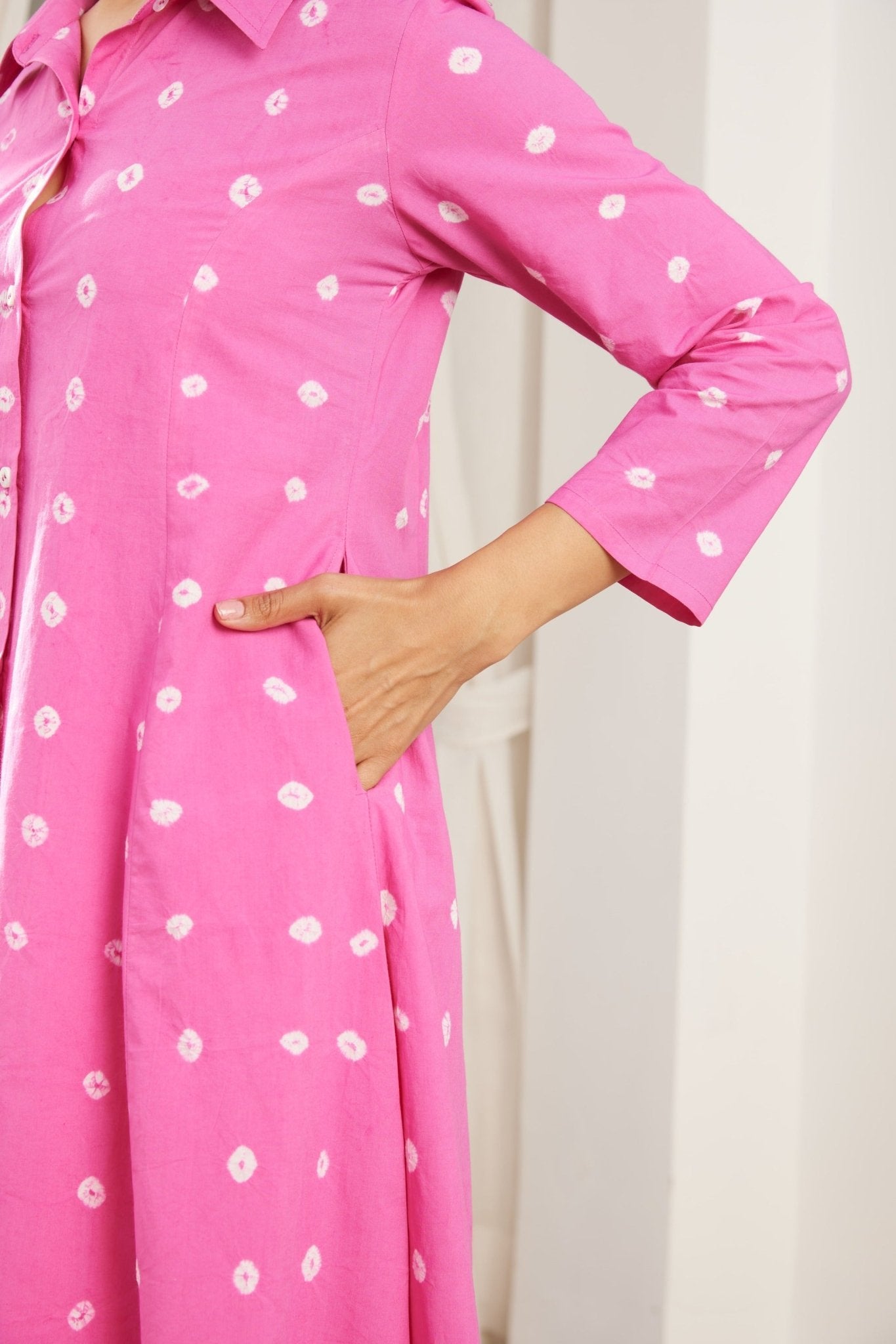 Pink Bandhej Hand Tie Dye Coord Set - Tara - C - Tara