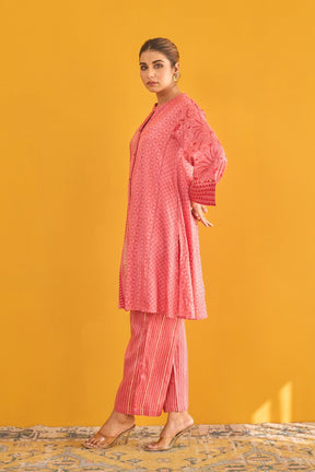 Pink Coral Hand Block Printed Coord Set - Tara - C - Tara