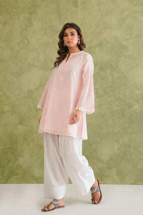 Pink Doriya Sweet Heart Kurta With farshi Salwar - Tara - C - Tara