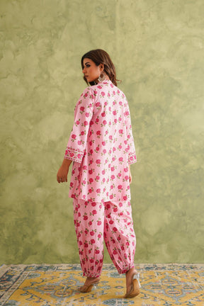 Pink floral Printed Coord Set - Tara - C - Tara
