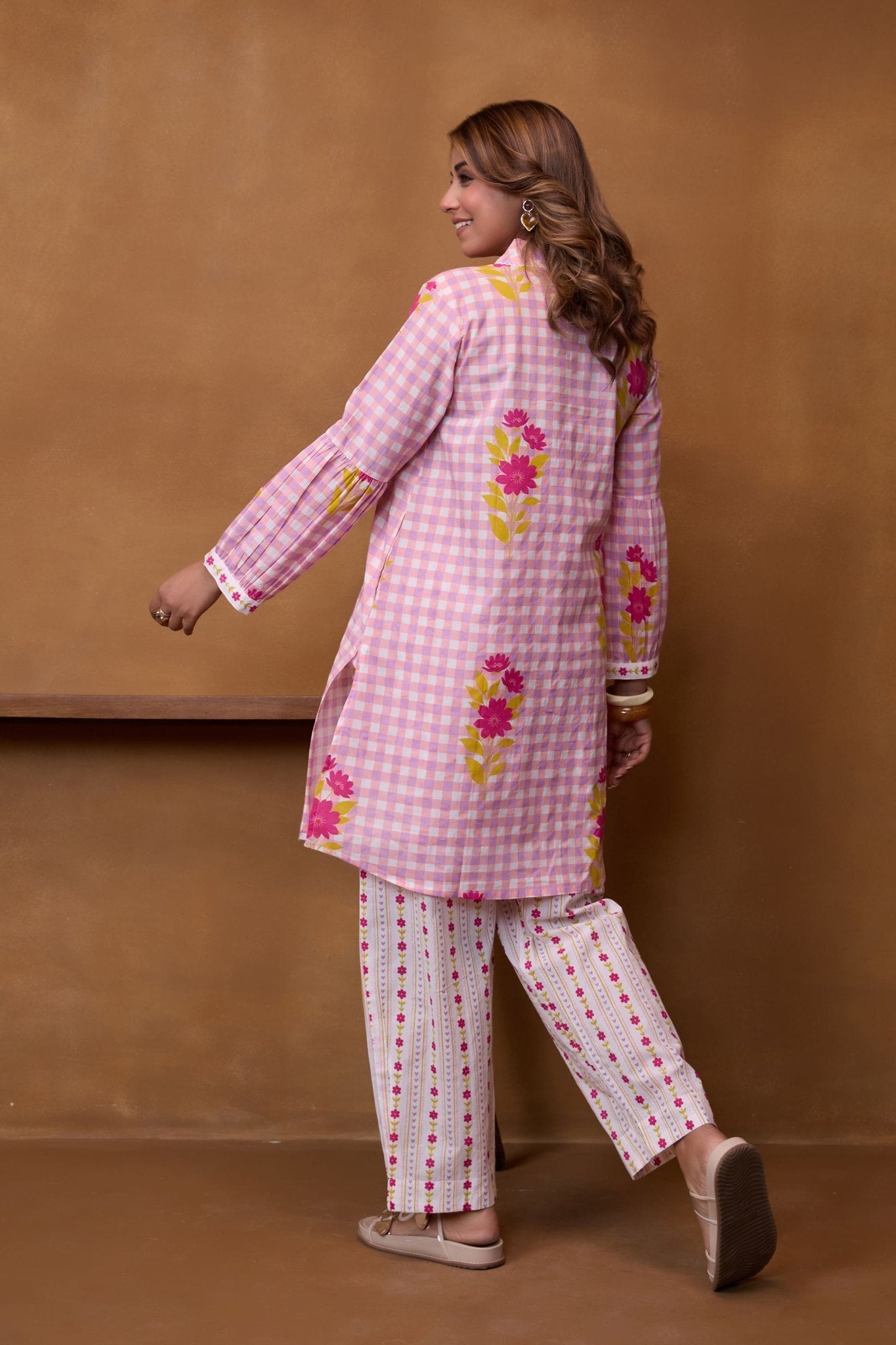 Pink Gingham Floral Co-ord Set - Tara-C-Tara