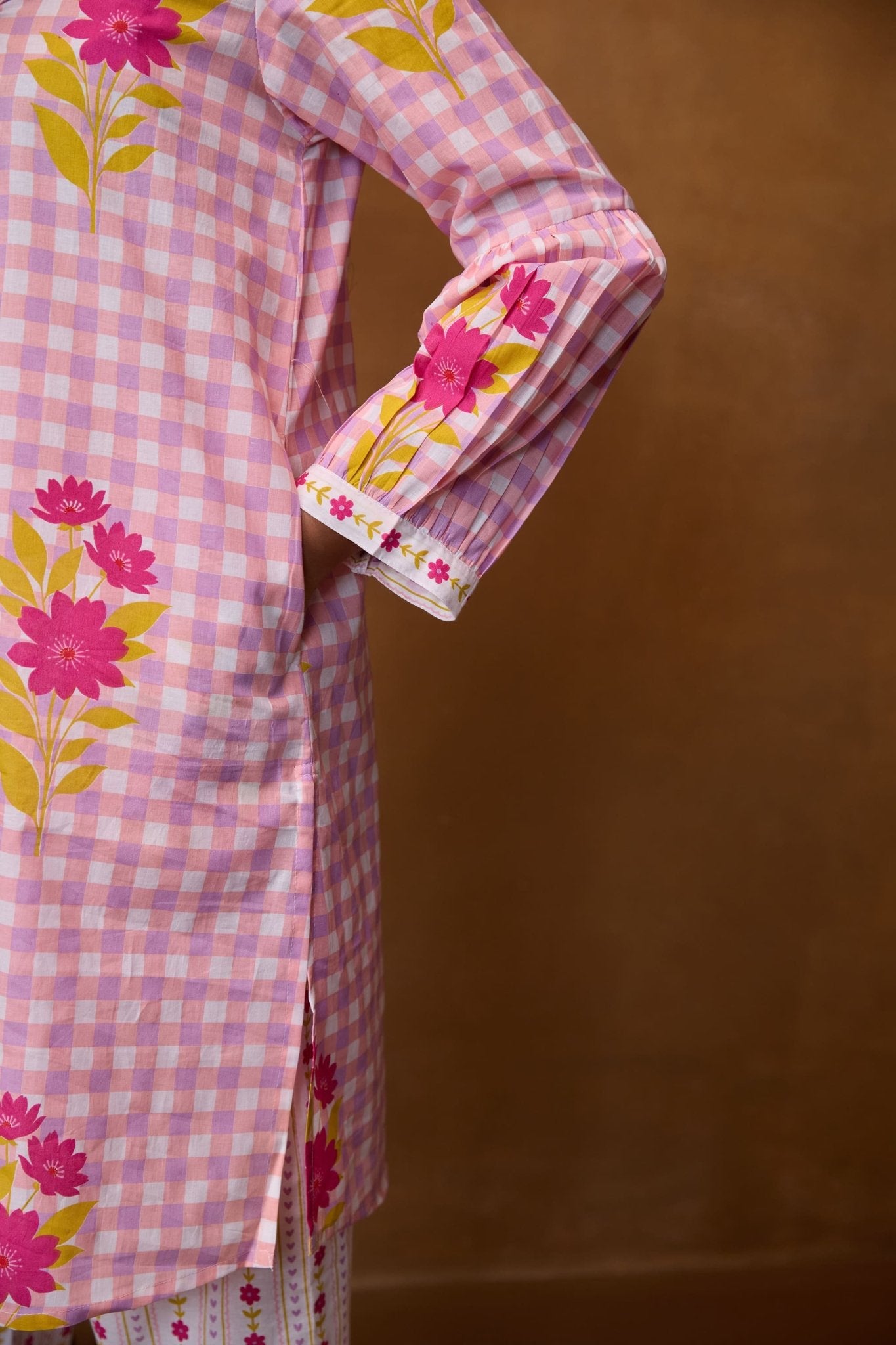 Pink Gingham Floral Co-ord Set - Tara-C-Tara
