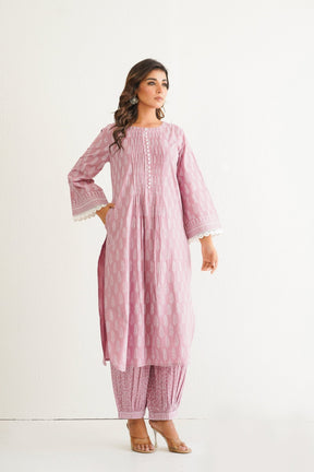 Pink khari Hand Block Printed Coord Set - Tara - C - Tara