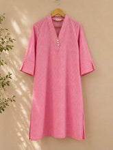 Pink Gingham Check Cotton Kurta